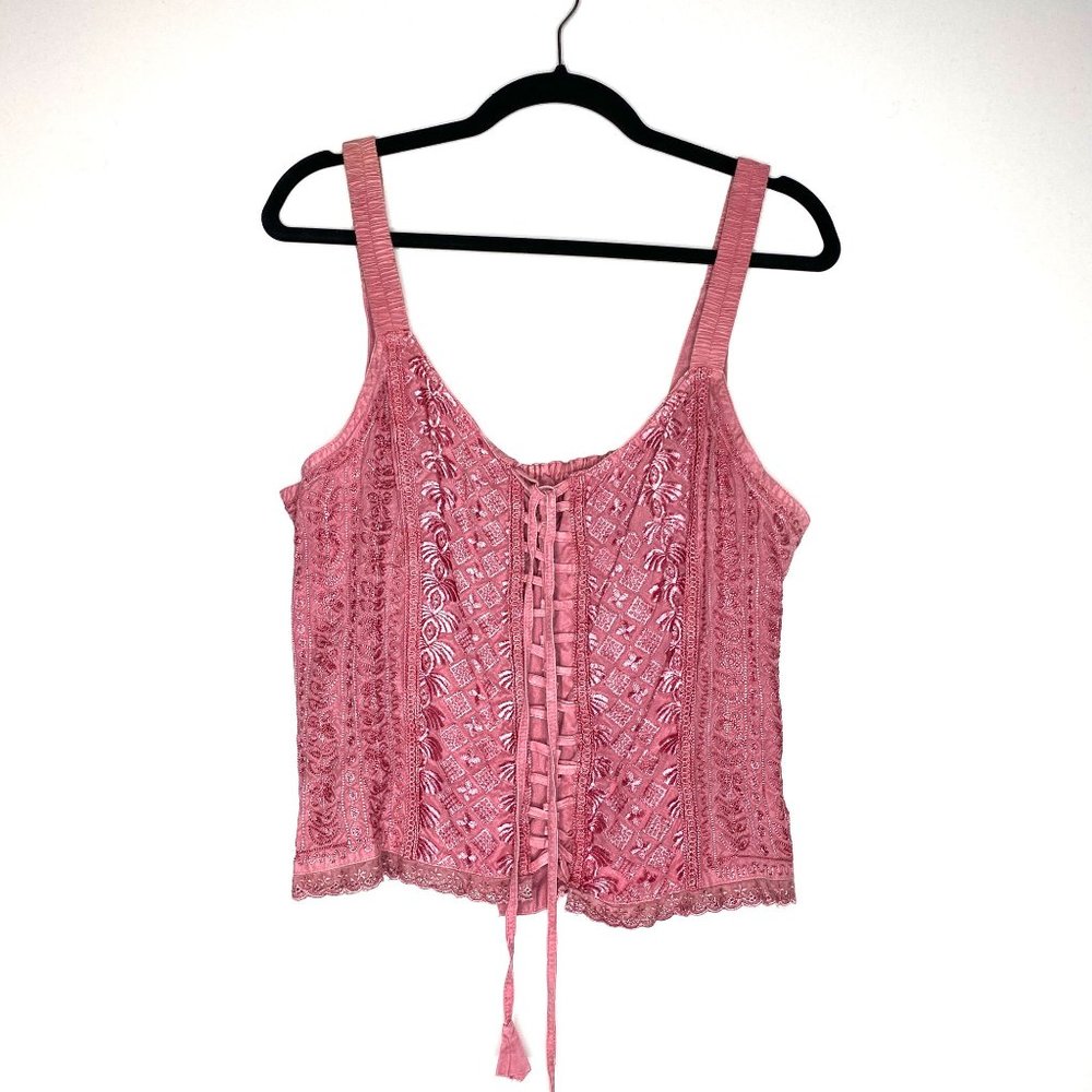 India Boutique Lace Front Tank Top